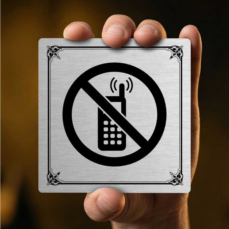 Zákaz telefonování, 80x80mm, stříbrná, Arizona